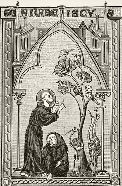 St. Francis of Assisi talking to the birds, from 